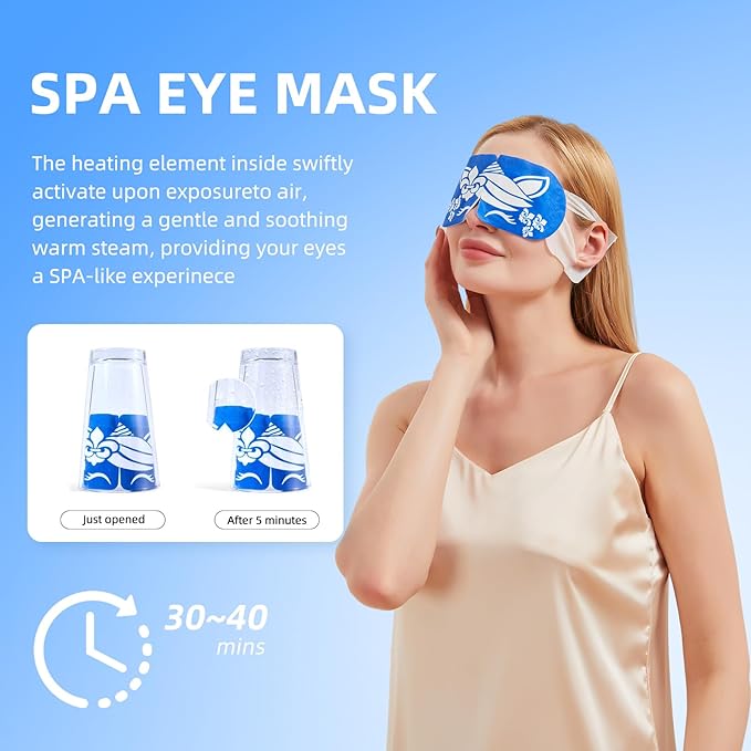 steam Eye mask for Dry Eyes,self-Heating Eye mask for Sleeping,SPA,Relief Stress and Eye Fatigue (10 pcs, Chamomile)