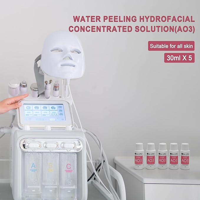 Water Peeling Hydrofacial Skincare Face Moisturizer Cleaning Skin Serum Aqua Peel Concentrated Solution 30ml/1.01oz Per Bottle Dilute to 800ml/27oz Solution Use AS1 SA2 AO3 5 Bottles Per Set(AO3)