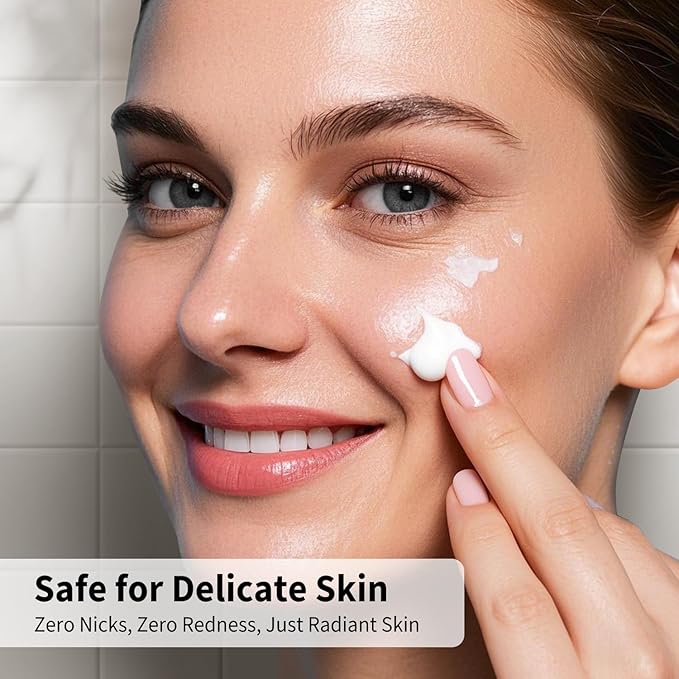 Face Razors for Women, Dermaplane Razor for Women Face, Eyebrow Razor, Facial Razors, Dermaplaning Tool, Reusable Metal Handle with 4 Microblades for Sensitive Skin, Peach Fuzz Remover, Pink