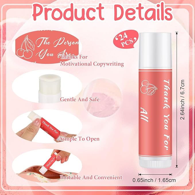 24 Pcs Lip Balm Gifts Bulk