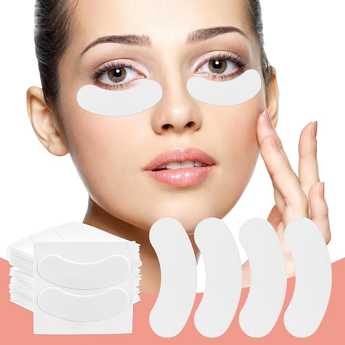 200 Pcs Natural Anti-sensitive Foam Under Eye Patches Pads Eyelash Extensions Tech Supplies Stick Well No Lint Microfoam Disposable Lash Pads Beauty Tools Kit Fit Most Eye Shape