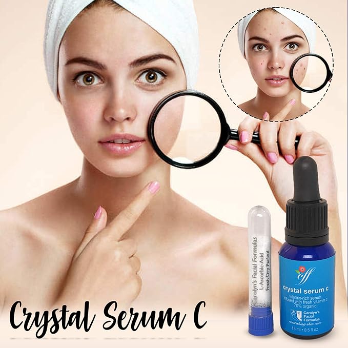 Carolyn's Facial Formulas Crystal Facial Serums C | Vitamin C Serum for Face | Skin Clearing Serum | Made in USA | Organic, Certified Vegan and Cruelty-Free. Unscented.(15 ml – 0.5 fl oz)