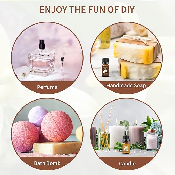 Sedbuwza Vanilla Coffee Essential Oil Set, Vanilla Fragrance Oil Coffee Scent Oil Set for Diffuser, Aromatherapy, Massage, Soap, Candle Making 2 x 10 ml