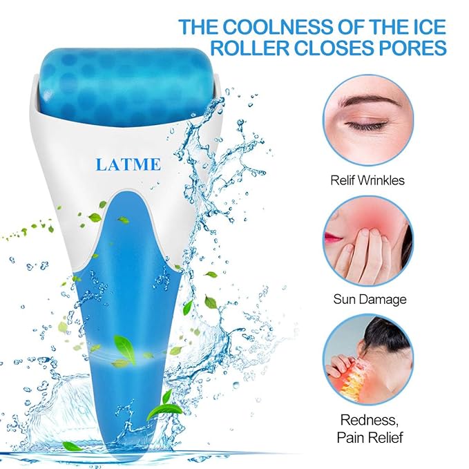 Ice Roller for Face Eyes,Womens Gifts,Face Massager Roller Puffiness Migraine Pain Relief and Minor Injury (Blue)