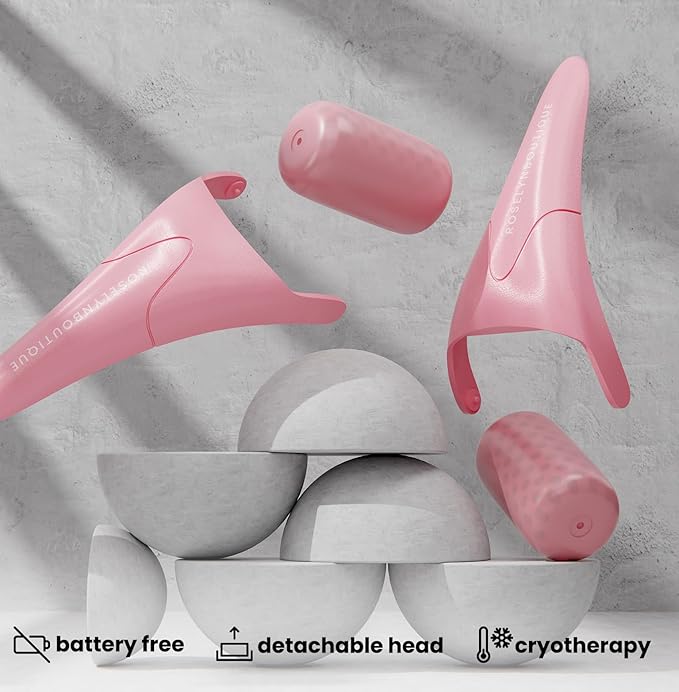 ROSELYNBOUTIQUE Ice Roller for Face Wrinkles Fine Lines Puffiness Stick Massager Facial Skin Care Tools Self Care Gifts for Men Women (Pink)