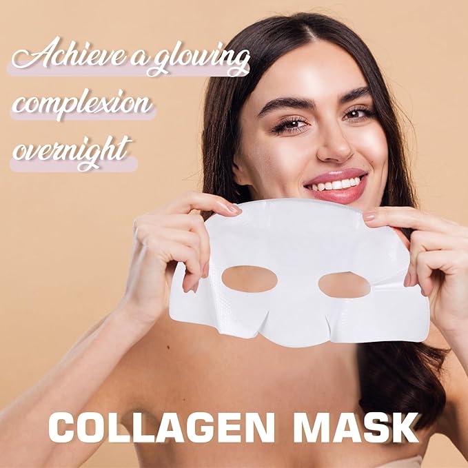 Micromolecular Real Collagen Overnight Mask 3 EA | 1,680,000 PPB Micro Collagen Hydrogel Face Mask | Ampoule Essence + Collagen Mask Set for Deep Hydration & Radiance