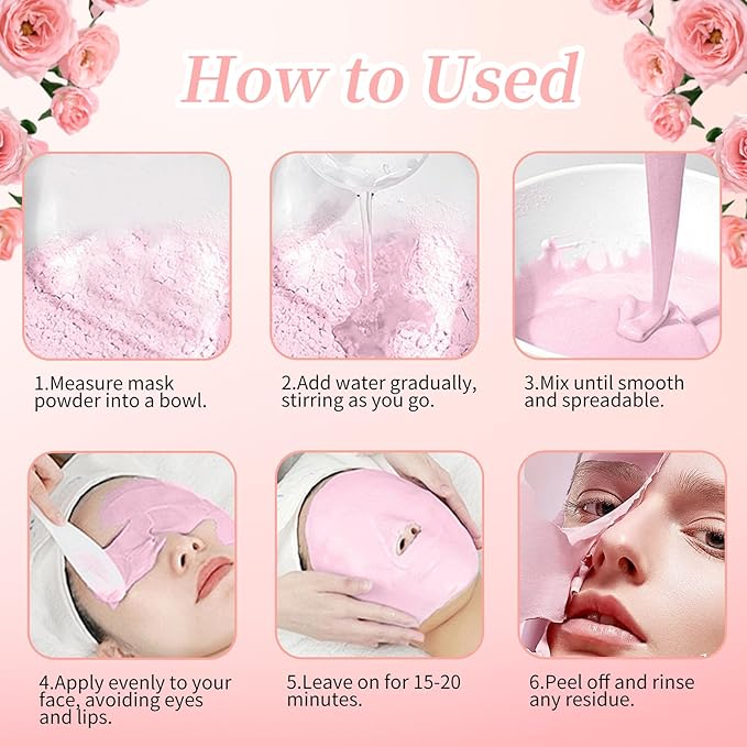 Peel-Off Jelly Mask Hydrating Cleaning Mask Spa Easy DIY Home Spa, Hydrating Icy Jelly Mask For Skin ROSE+HYALURONIC