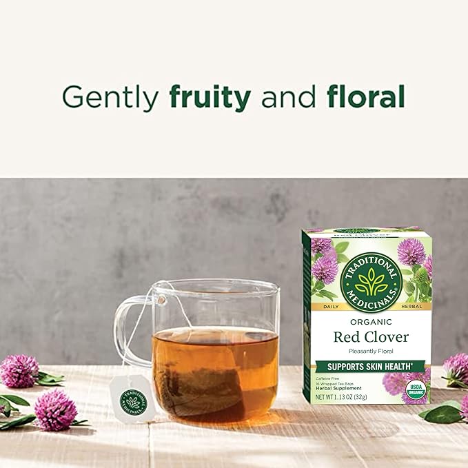 Traditional Medicinals Organic Red Clover Herbal Tea, 16 Count (Pack of 6)