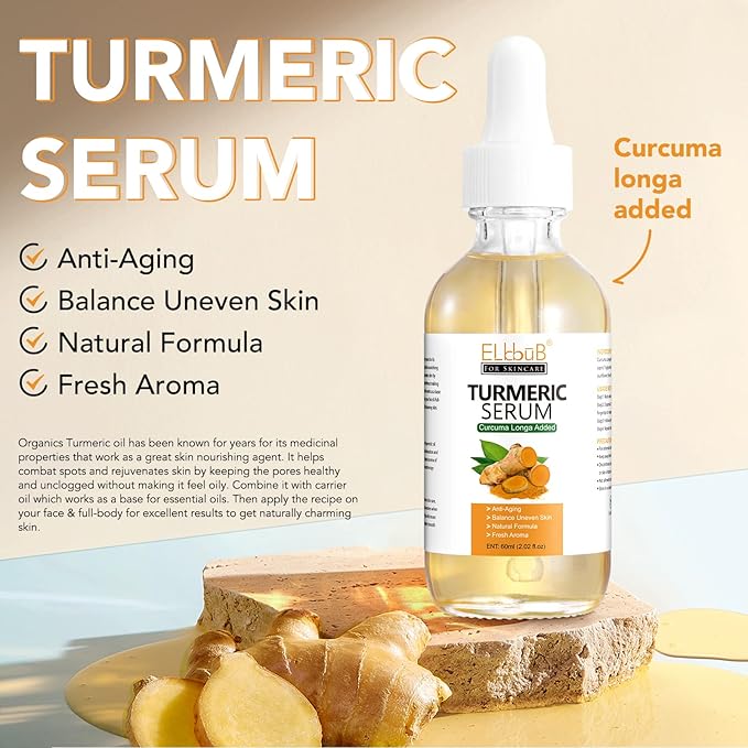 Turmeric Serum for Face Dark Spots, Face Skin Reduces Hyperpigmentation, Age Spots, Sun Spot, Improve Skin Tone