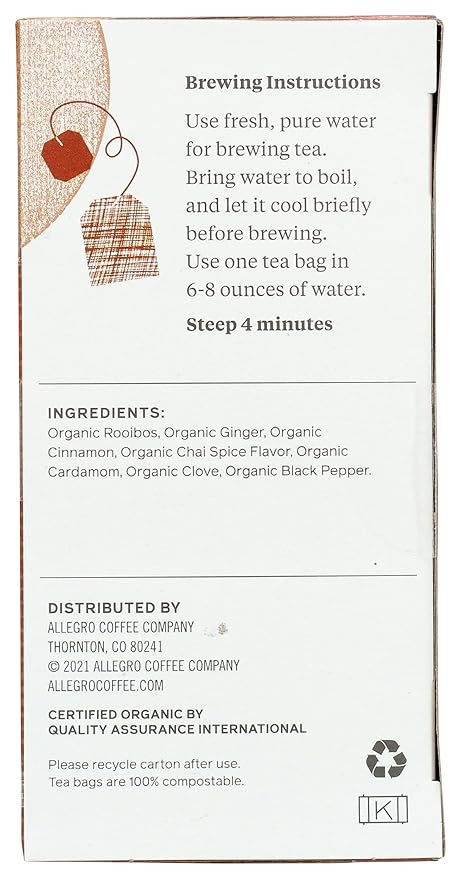 Allegro Tea, Organic Rooibos Vibrations Tea Bags, 20 ct