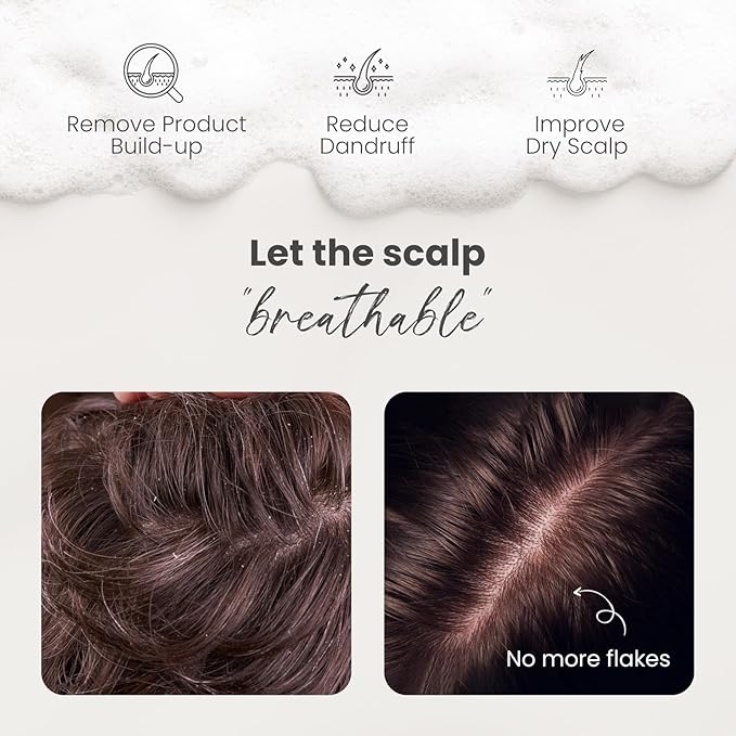 AIMIKE Scalp Massager Shampoo Brush, Soft Silicone Scalp Brush Hair Scrubber, Hair Washing Scalp Exfoliating Brush for Dandruff, Head Scrubber for Wet Dry Hair of Women Men Kids, Beige & Green