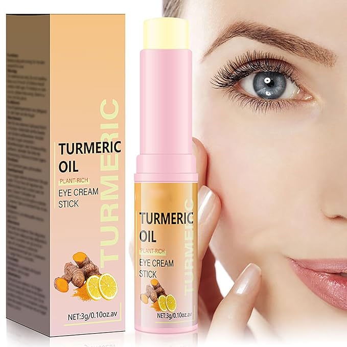 Turmeric Retinol Eye Stick, Turmeric Booster Eye Cream, Anti Aging and Hydrating Under Eye Cream for Dark Circles Puffiness Fine Lines Eye Bags 0.1 Oz