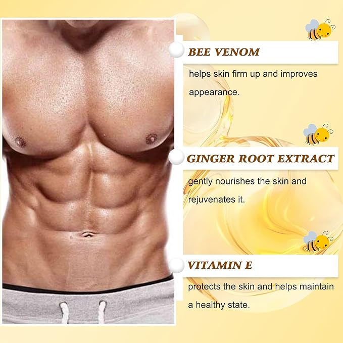 Thermofirm Bee Venom Gynecomastia Oil, The Chest Muscles Bee Venom Oil, Advanced Bee Venom for Strengthen The Chest Muscles 2PCS