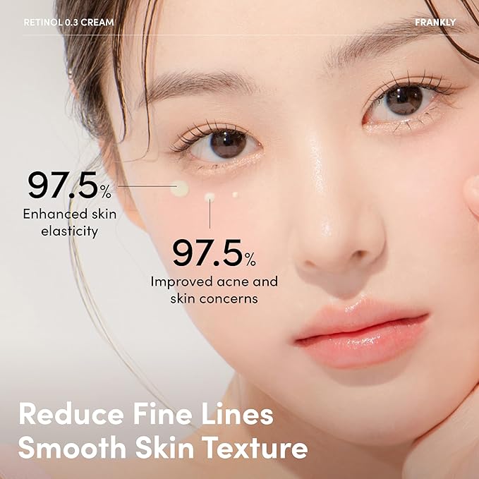 FRANKLY Retinol 0.3% Cream, 0.7 fl oz - Intensive Retinol | Night Cream | Retinol, Ceramides & Natural Ginseng | Anti-aging, Wrinkles Care, Reduces Congestion and hyperpigmentation | Korean Skin Care