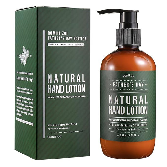 Hand & Body Lotion for Men, Father's Day Gift - Infused with Cedarwood & Leather Aroma - 236 ML /8 FL OZ