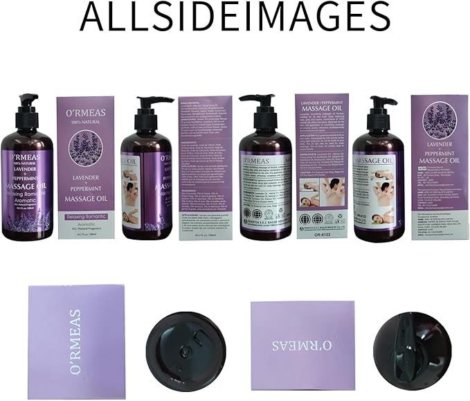 Massage Oil with Lavender and Peppermint Massage Oil for Skin Moisturizing Body Oil Lavender Massage Oil for Men and Women 10.2 fl.oz