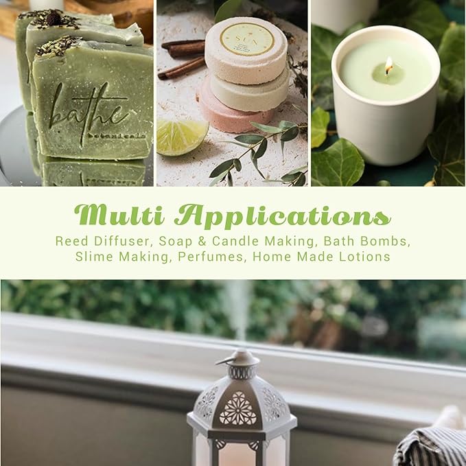 Nature Essential Oils Set, ARVIDSSON Natural Fragrance Oils for Candle Making, Fresh Cut Grass, Ocean Breeze, Rain, Pine, Sandalwood, Oakmoss, Diffuser Scented Oils