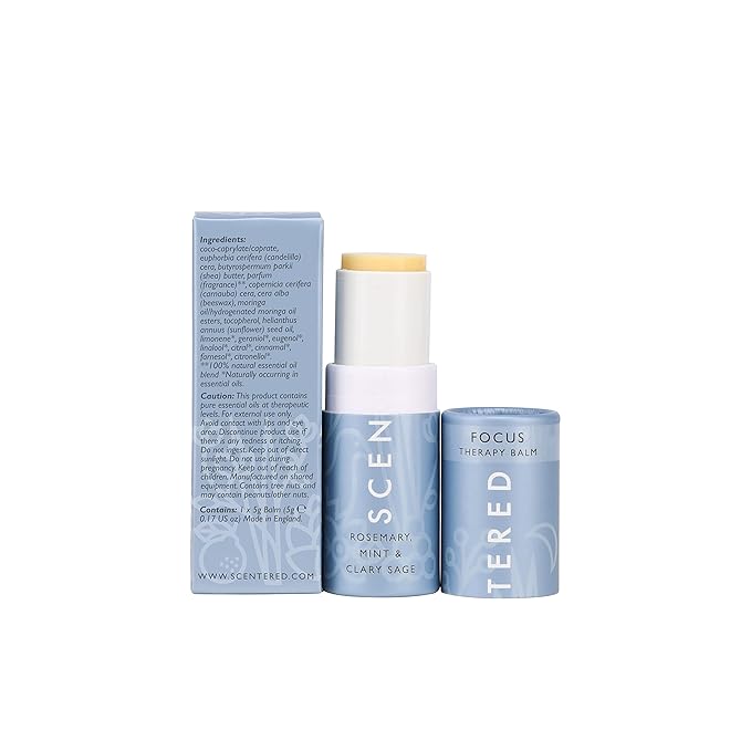 Scentered Aromatherapy Balm Stick Duo for Sleep & Focus - All Natural Sleep Balm with Lavender & Focus Aid with Rosemary - Essential Oil for Relaxation & Concentration - Mother's Day Gift Ideas