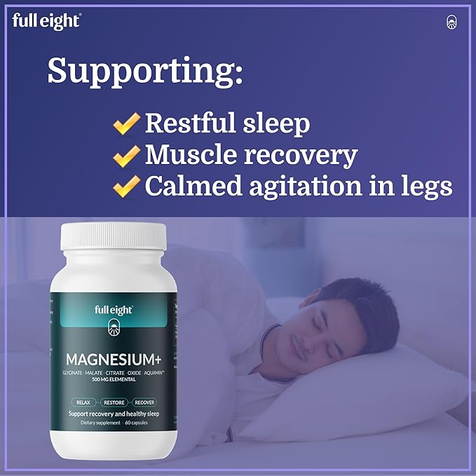 Organic Magnesium Body Butter 4oz & Magnesium+ Complex 60 Capsules Bundle - Quick Ease for Muscle Fatigue- Topical Rub & High Potency Supplement for Ease, Made in USA