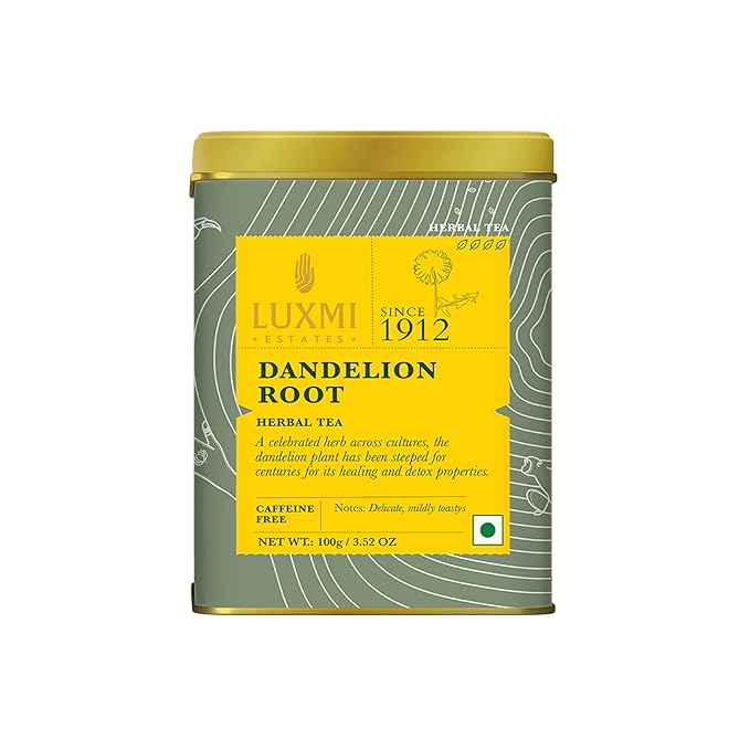 Luxmi Estates - Pure Dandelion Herbal - Organic Dandelion Tea - Loose Leaf - 100g (50 Cups) | With Pure Dandelion Root | Single Ingredient | Great for Detox