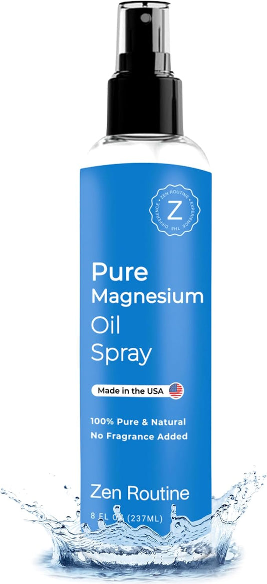 Pure Organic Magnesium Oil Spray | USP Grade | Made in USA - 8 fl oz/237ml (1 Pack)