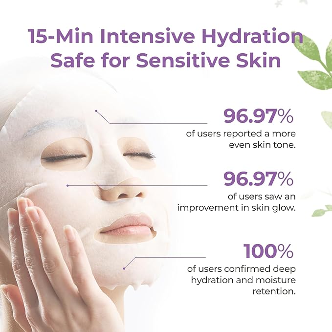 Gentiana Sheet Mask (26mlx5PCS) - Revitalizing Mask with Gentiana Scabra Extract for Radiant Skin, Paraben-Free