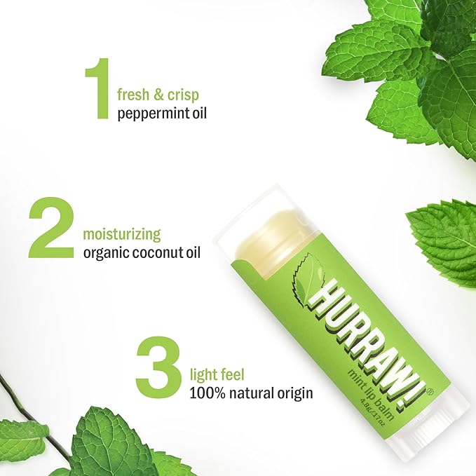 Hurraw! Mint Lip Balm, 2 Pack: Palm