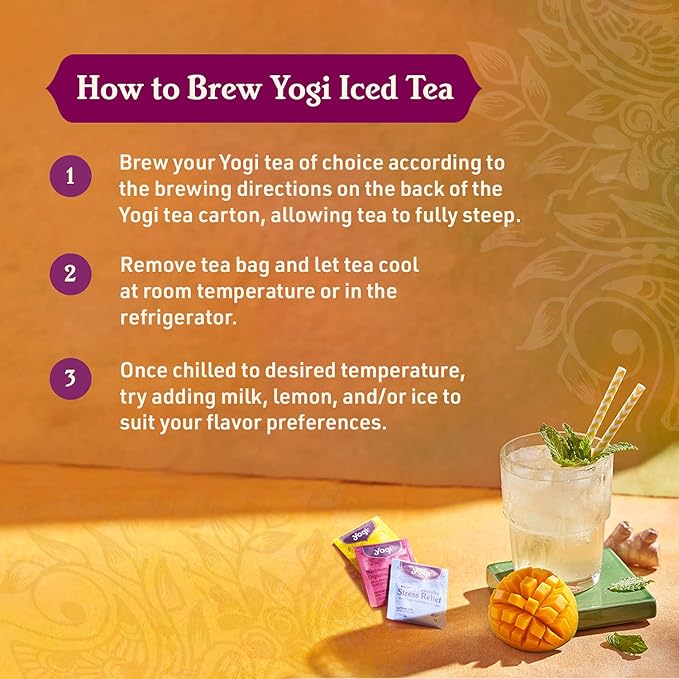 Yogi Tea Mango Ginger Tea - 16 Tea Bags per Pack (4 Packs) - Organic Ginger Root Tea to Support Healthy Digestion - Contains Antioxidants - Includes Cinnamon Bark, Rooibos Leaf, Mango Flavor & More