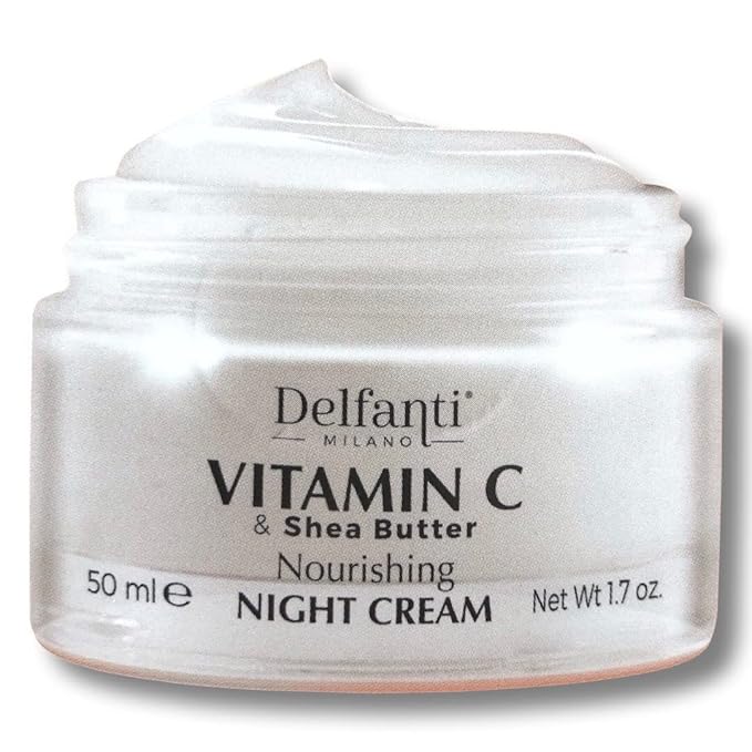 Delfanti-Milano • VITAMIN C & SHEA BUTTER • Nourishing Night Cream • Face and Neck Moisturizer • Made in Italy