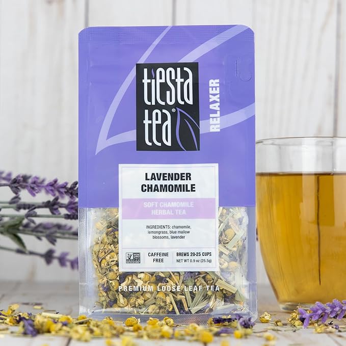 Tiesta Tea - Lavender Chamomile Herbal Tea | Loose Leaf | Calming Blend with Chamomile, Lavender, and Lemongrass | Caffeine-Free Herbal | Great for Hot or Iced | Resealable Pouch, 25 Cups | 0.9 Ounce