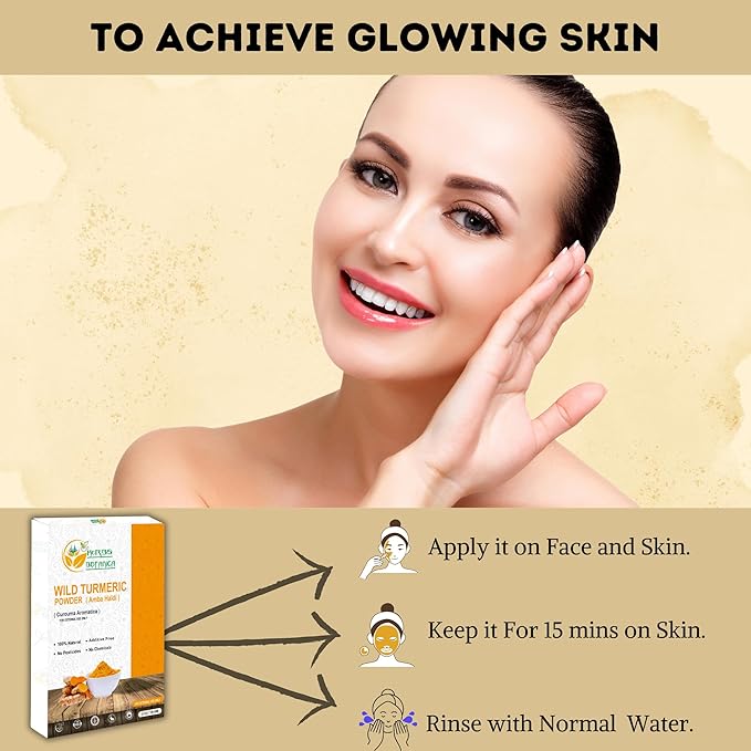 Wild Turmeric Powder 100% Pure Kasturi Turmeric for Face, Skin Care & DIY Beauty – Natural Powder for Acne, Dark Spots & Hyperpigmentation 5.3 oz Resealable Pack