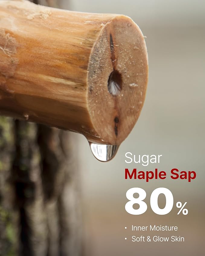 MAY COOP Raw Face Sheet Mask – Korean Hydrating & Clarifying Face Mask with 80% Maple Sap for Soothing and Balanced Skin - Soft Cotton Sheet for Hypoallergenic Skin, 6 Sheets