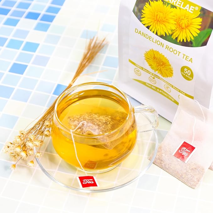 TEARELAE - Dandelion Root Tea - 2.5g x 50 Count Premium Raw Dandelion Root Tea Bags - Caffeine Free - Mellow & Slightly Bitter Flavor - Help Boost Immunity & Cleanse