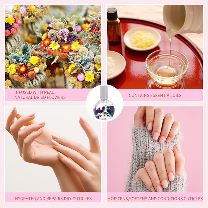 FLOWER Essence Cuticle Oil. Use natural ingredients and vitamin E to moisturize and activate the cracked and hard stratum corneum. 0.92 oz
