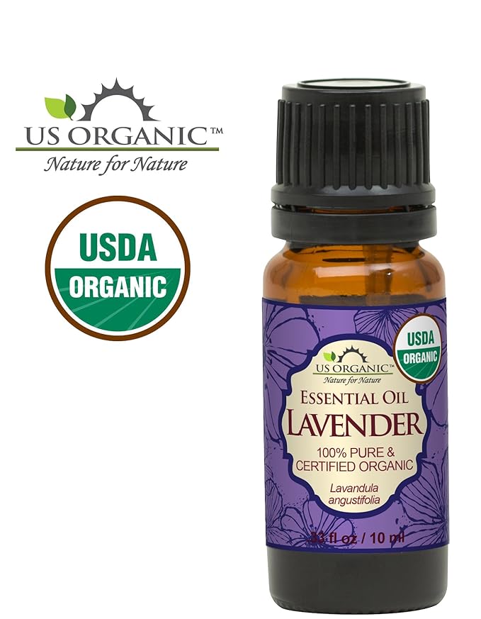 US Organic 100% Pure Lavender Essential Oil, Directly sourced from Bulgaria, USDA Certified Organic, Undiluted, for Diffuser, Humidifier, Massage, Skin, Hair Care, Non GMO, 10 ml