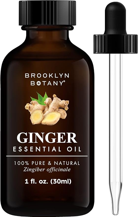 Brooklyn Botany Ginger Essential Oil – 100% Pure and Natural – Premium Grade Oil with Dropper - for Aromatherapy and Diffuser - 1 Fl Oz