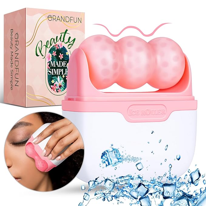 Christmas Gifts for Her Travel Ice Roller for Face and Eye - 2 in 1 Skincare Face Roller Facial Massager Beauty Skin Care Tools Travel Essentials Mothers Day Gifts for Mom Women Wife Girls Adults