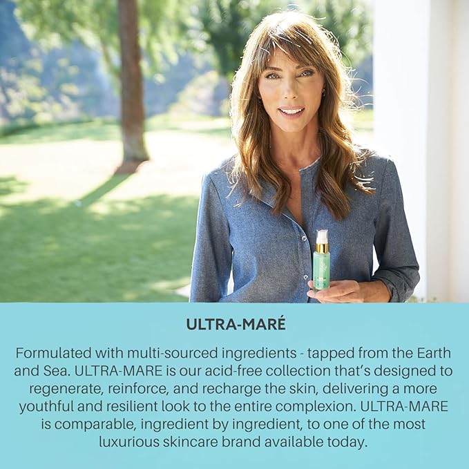 Serious Skincare Ultra-Mare Pure Marine Infusion Facial Serum - Encourages Collagen Production, Cell Turnover and Plumper Skin - Niacinamide - Acid Free - Concentrated 2 oz.