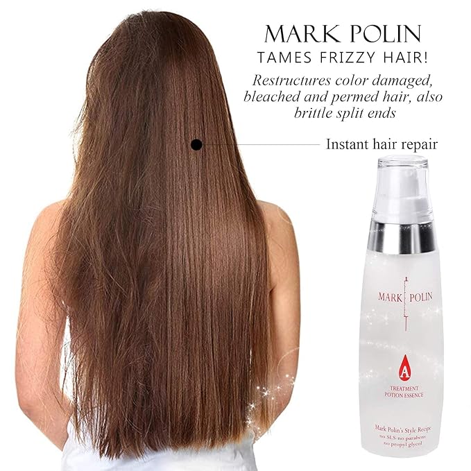 MARK POLIN - Anti-Frizz Hair Serum with Moroccan Oil - Leave-in Conditioner for Permed, Color-Damaged, and Frizzy Hair