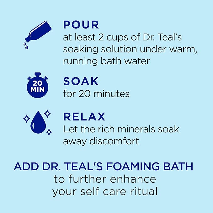 Dr Teal's Pure Epsom Salt, Restorative Minerals with Magnesium, Potassium & Zinc, 3 lbs