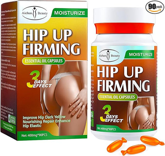 AICHUN BEAUTY Hip Up Firming Lifting Essensial Oil Capsules 3 Days Effect Moisturizing Nourishing 400mg x 90pcs