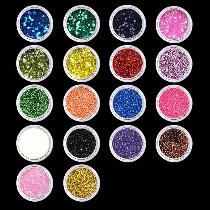 6Pcs Nail Cuticle Oils Nutrition Oil Pen and 18Colour Nail Glitter for Dazzling Nail Art Professional Quality Glitter for Nails