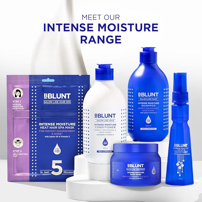 Intense Moisture Hair Spa Mask with Self-Heating Cap | Damaged Hair Treatment with Jojoba Oil & Vitamin E | Salon Like Hair Spa at Home in 5 Mins | Color Safe | 2.47 Oz/70 g