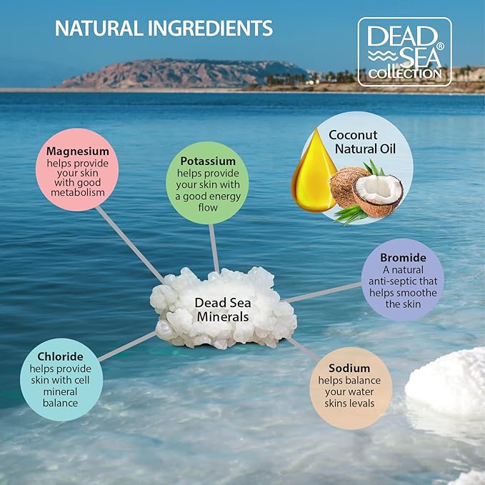 Bundle-Dead Sea Collection Bath Salts Enriched - Coconut and Eucalyptus - Natural Salt for Bath - Large 34.2 OZ. - Nourishing Essential Body Care for Soothing and Relaxing Your Skin and Muscle