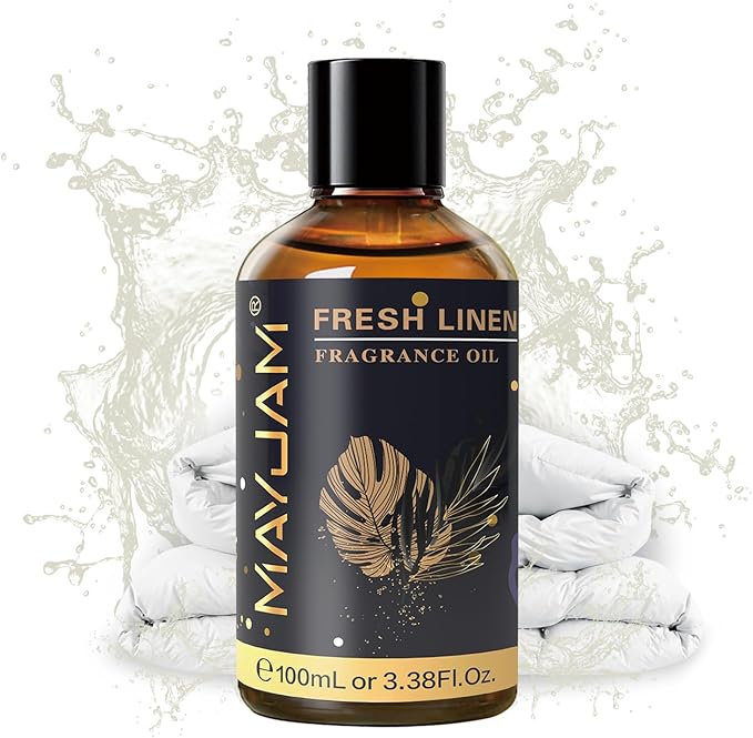 Fresh Linen Fragrance Oils Essential Oil - Fresh Linen Oil for Diffusers, 3.38FL.OZ/100ML Large Volume Fragrance Oil with Premium Glass Dropper