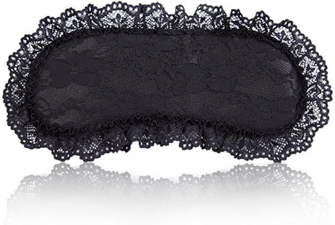 Soft Lace Eye Mask Party Ribbon Accessories, Eye Mask Comfortable Sleep Mask Can Be Adjusted to Shading Eyes, Travel,Home,Meditation,Shift Work (Black)