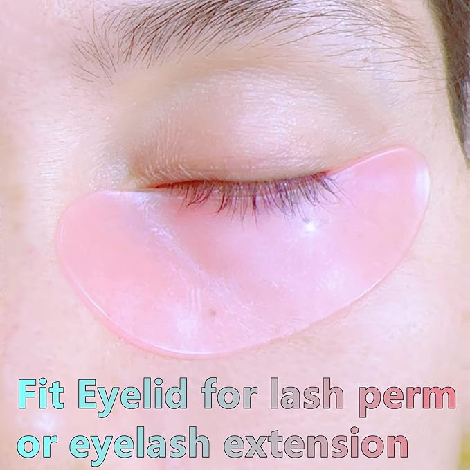 Under Eye Patches for Lash Lift and Eyelash Extension - Durable Gel Pads to Separate Upper & Lower Lashes - Sticky Moon Shape Patch Fits Eyelids - Eyelash Mask Cover in 4 Colors