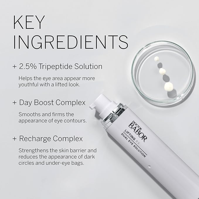 DOCTOR BABOR Lifting Rx Dual Eye Solution, Morning & Night Eye Cream, Day Boost Complex Smooths & Firms, Night Recharge Complex Reduces Dark Circles & Under-Eye Bags, Target Crow's Feet & Wrinkles