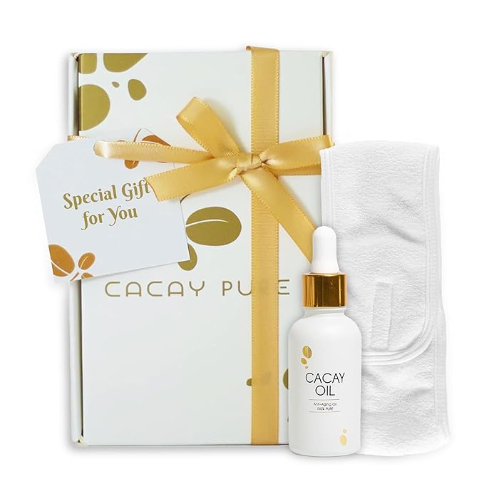 Cacay Pure Anti-Aging Oil – Natural Retinol Cacay Oil for Face, Hair, and Body | Organic Vitamin E Oil for Lip & Cuticle Care | Organic Face & Skin Oil Therapy (Cacay Oil + Spa Headband)