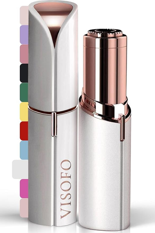 Flawless Facial Hair Removal for Women - Electric Razor Device, Small Dermaplaning Remover Tools Finishing Epilator Trimmer Face Dermaplane Shavers Beauty Gadgets Accessories by VISOFO (Coral)